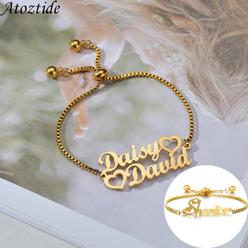 Bracelet Link Remover - Atoztide personnalisé 1-2 noms Bracelet breloques