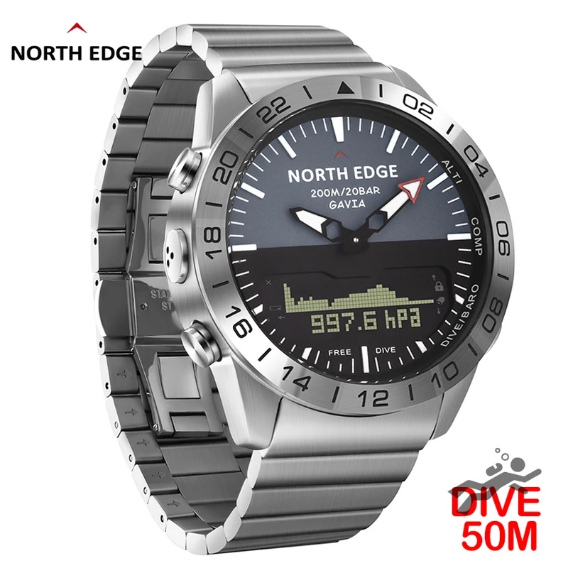 Smartwatch Army Watches For Men - NORTH EDGE Montre de Plongée pour