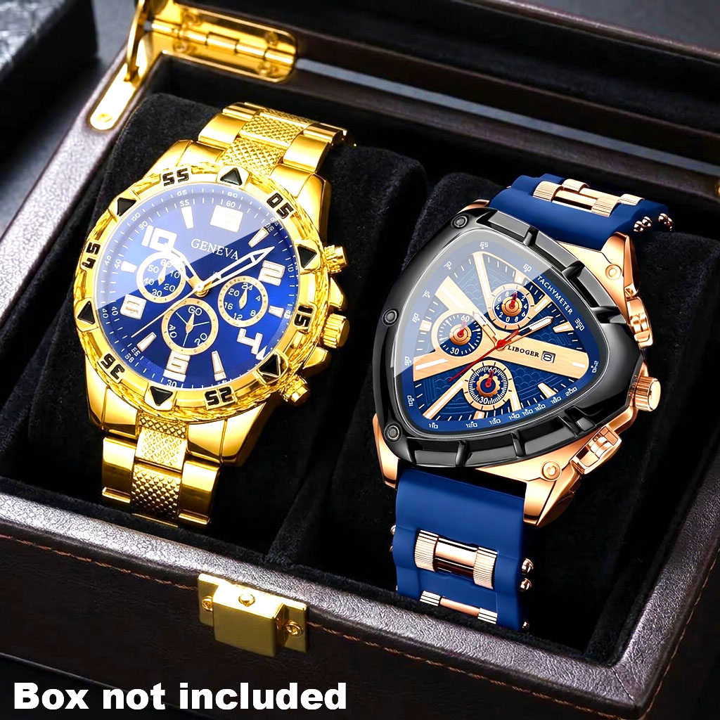 Smartwatch Watches Birthday Gift For Men - 2 montres à quartz rondes de