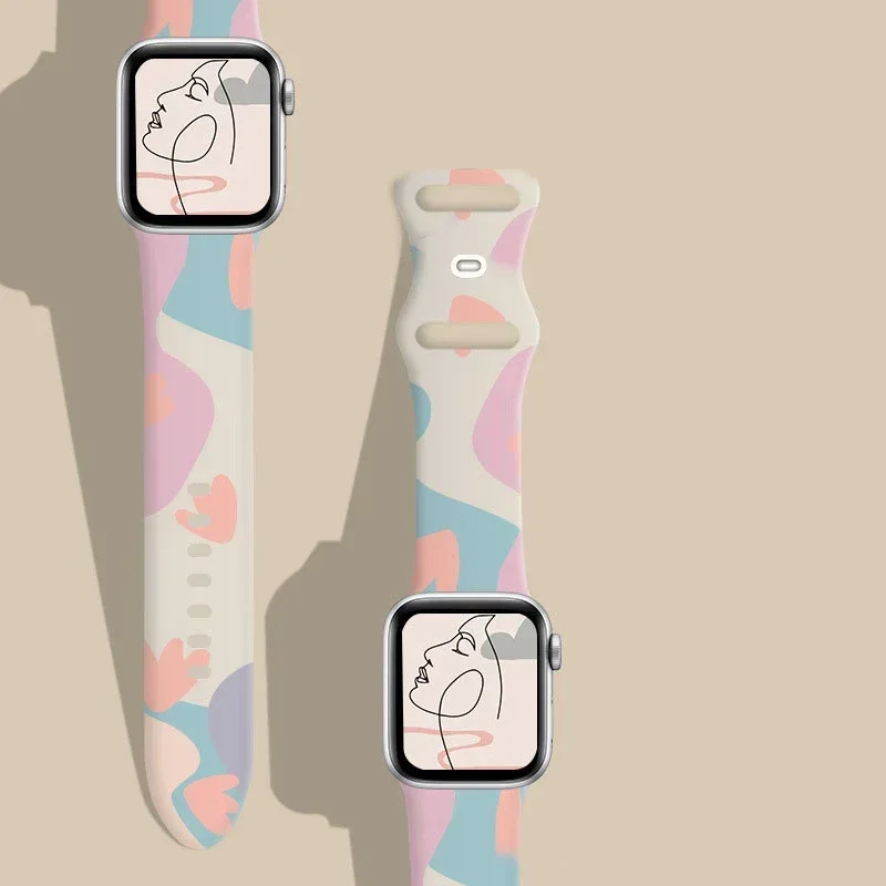 Bracelet en silicone imprimé p - Smartwatch Iphone Watches For Women avis et prix