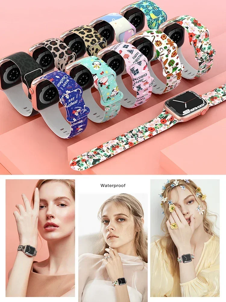 Bracelet en silicone imprimé p - Smartwatch Iphone Watches For Women avis et prix