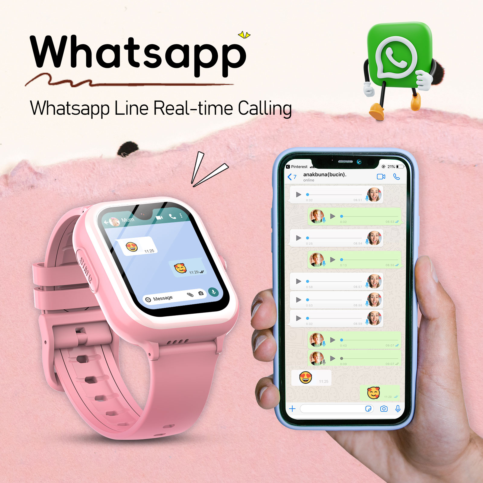 Montre intelligente pour enfan - Smartwatch Watch Whatsapp avis et prix
